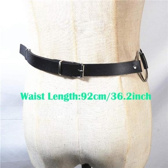 Women\'s Punk Rocker Grommet Leather Waist Belts with Metal Chains Tassel main image 3